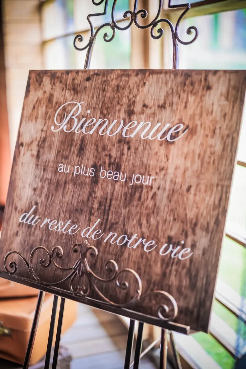 Panneau Bienvenue calligraphié — cérémonie laïque personnalisée